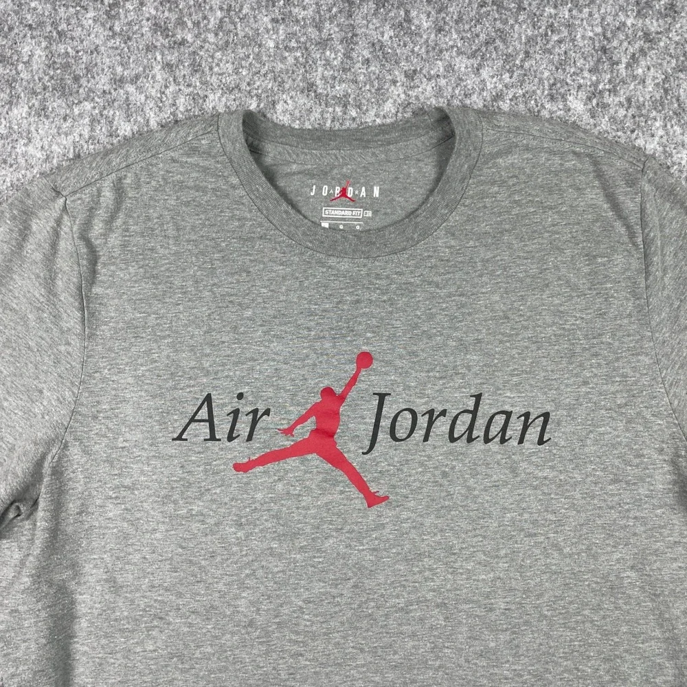 Jordan T-Shirt Mens Large Gray Jumpman Air Short Sleeve Standard Fit